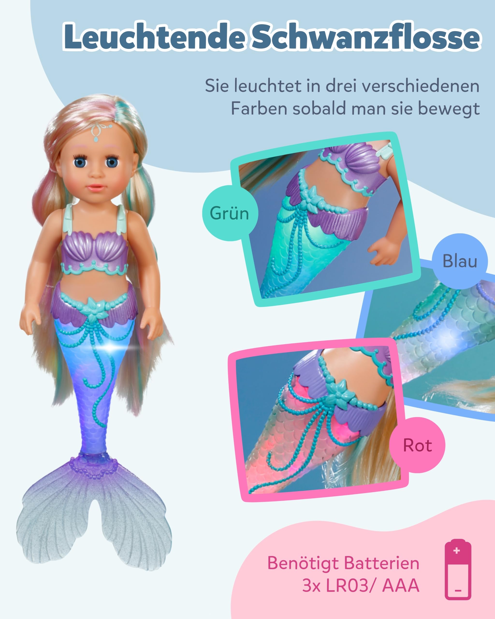 baby-born-meerjungfrau-43-cm-stylingpuppe-mit-leuchtender-flosse image 4