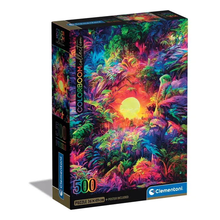 clementoni-color-boom-psychedelic-jungle-sunrise-puzzle-500-teile image 1