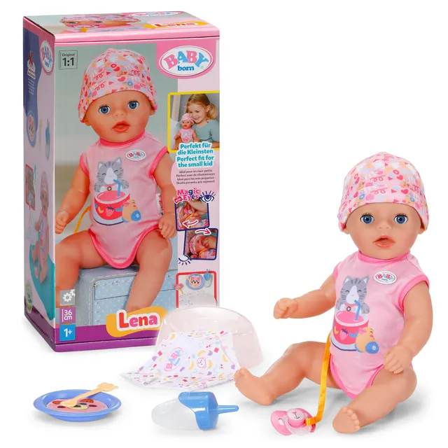 baby-born-little-lena-36-cm-babypuppe-pinker-strampler-7-funktionen image 1
