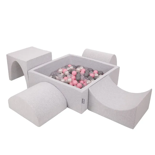 kiddymoon-spielplatz-schaumstoff-mit-quadratischem-b-llebad-200-b-lle-hellgrau-p image 1