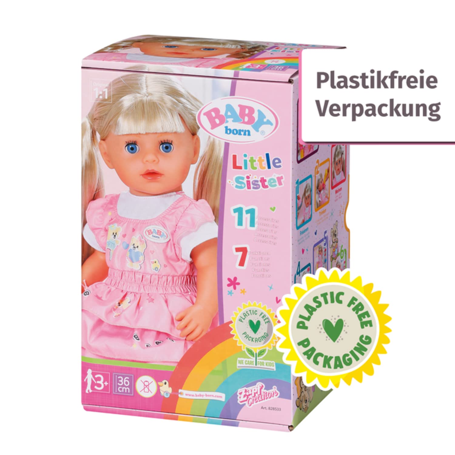 baby-born-kindergarten-little-sister-36-cm-puppe-mit-haaren-und-7-funktionen image 8