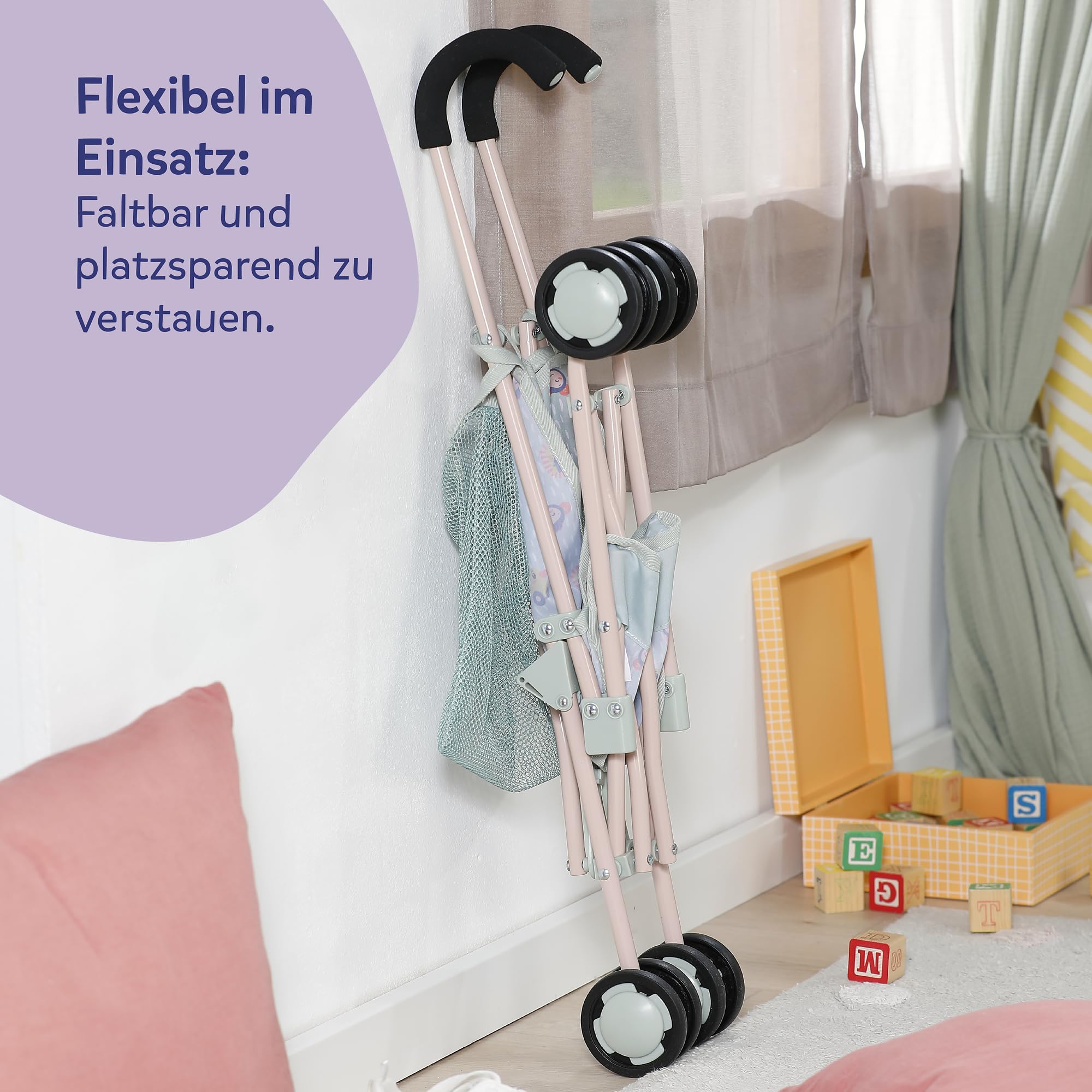 baby-born-puppenwagen-mit-tasche-dschungel-design-faltbar image 6