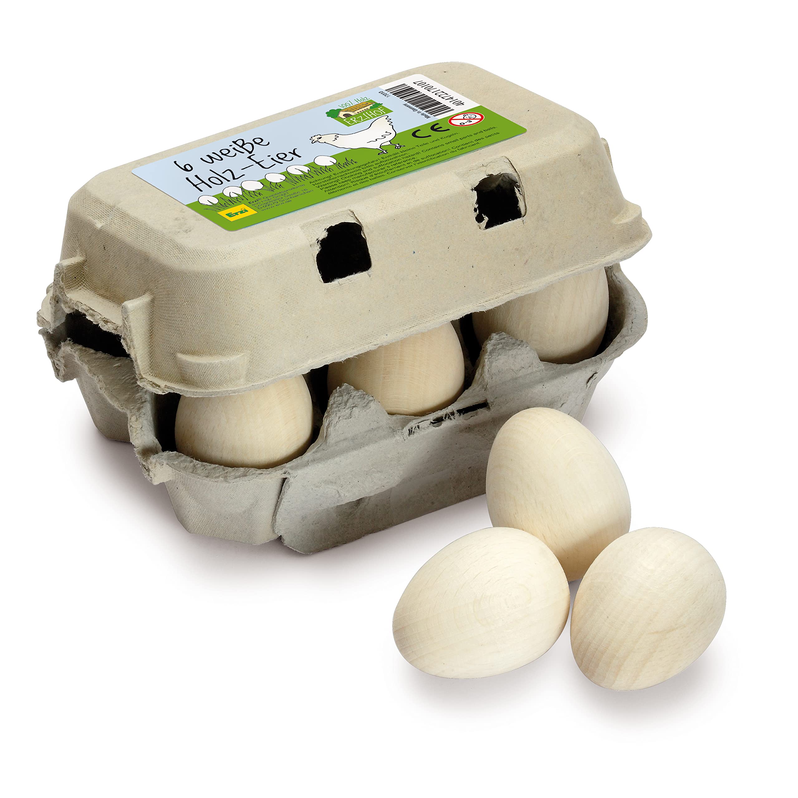 erzi-17010-eier-wei-holz-im-karton-6-st-ck-kaufladen image 1