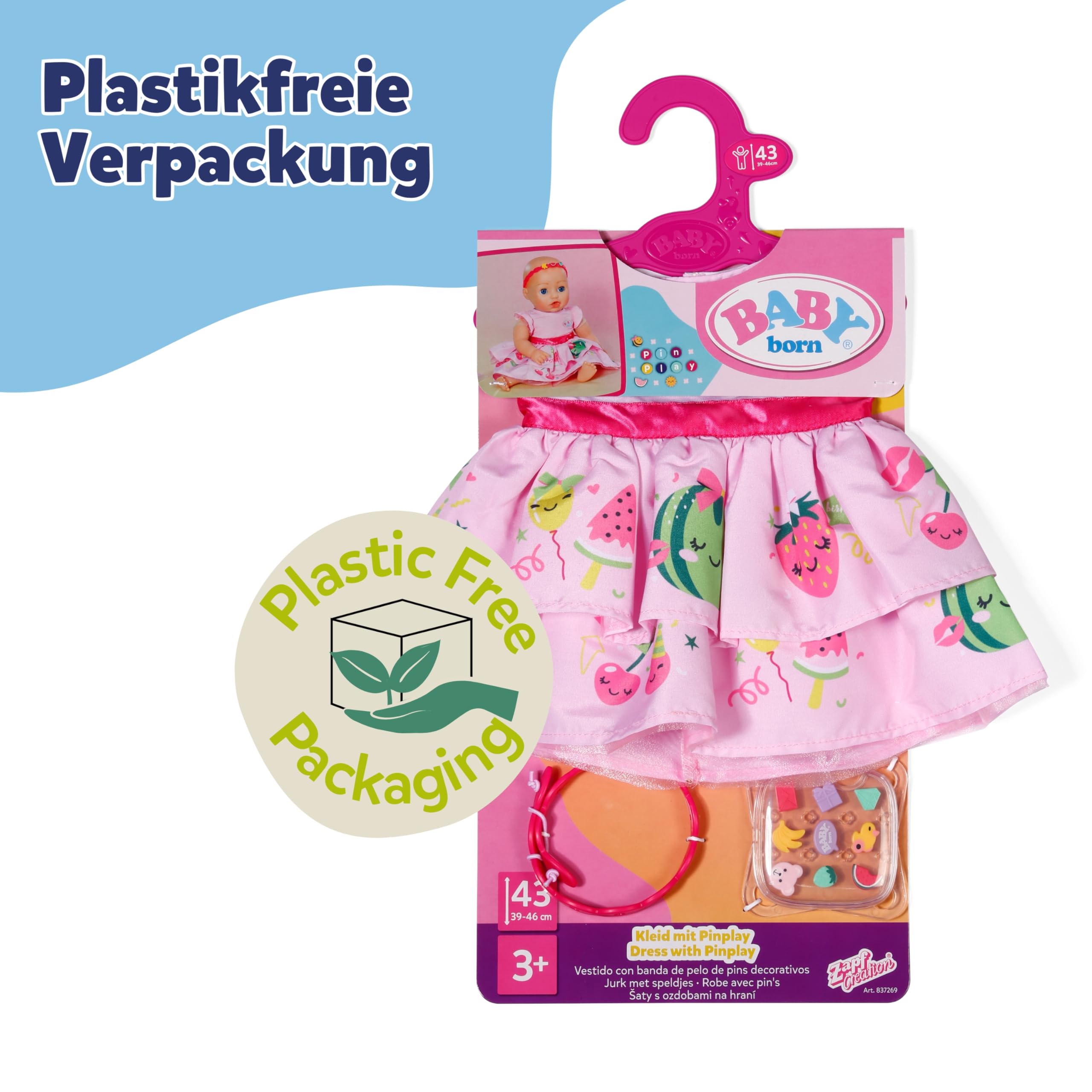 baby-born-kleid-mit-pins-und-haarband-puppenkleidung-f-r-43-cm-puppen image 7