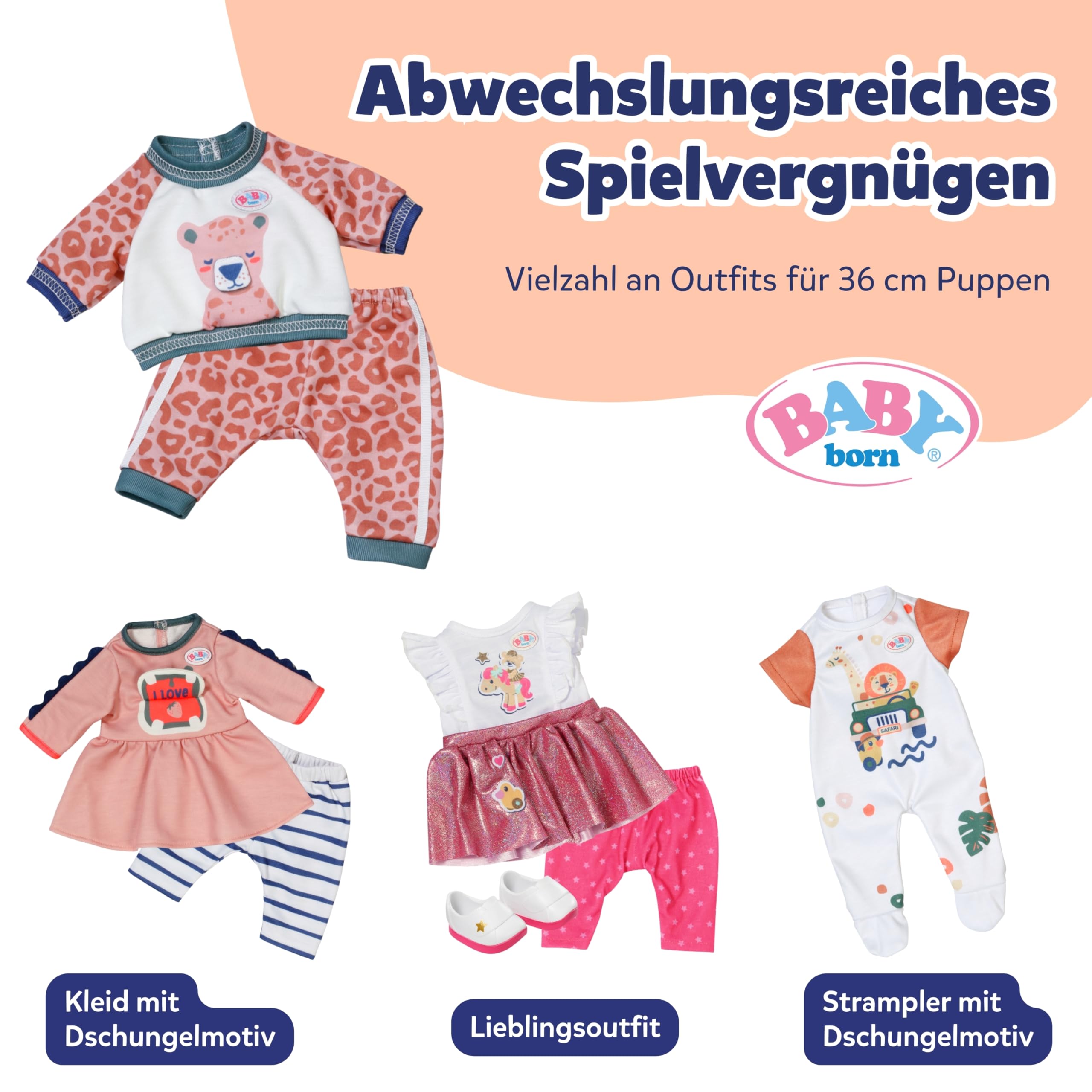 baby-born-little-jogginganzug-dschungel-f-r-36-cm-puppen-mit-sweatshirt image 5