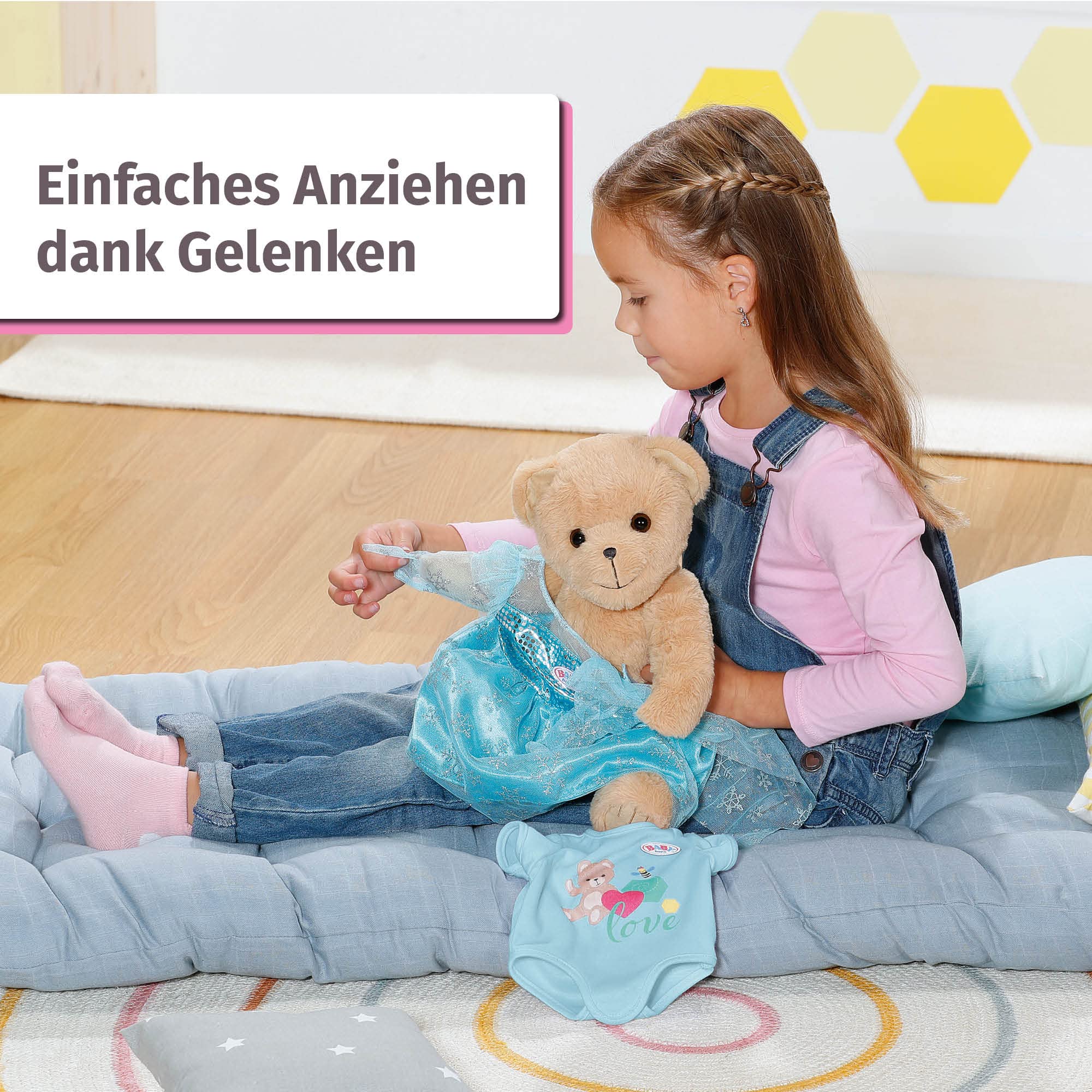 baby-born-b-r-blau-mit-blauem-strampler-teddy-kuscheltier-zapf-creation-835616 image 3