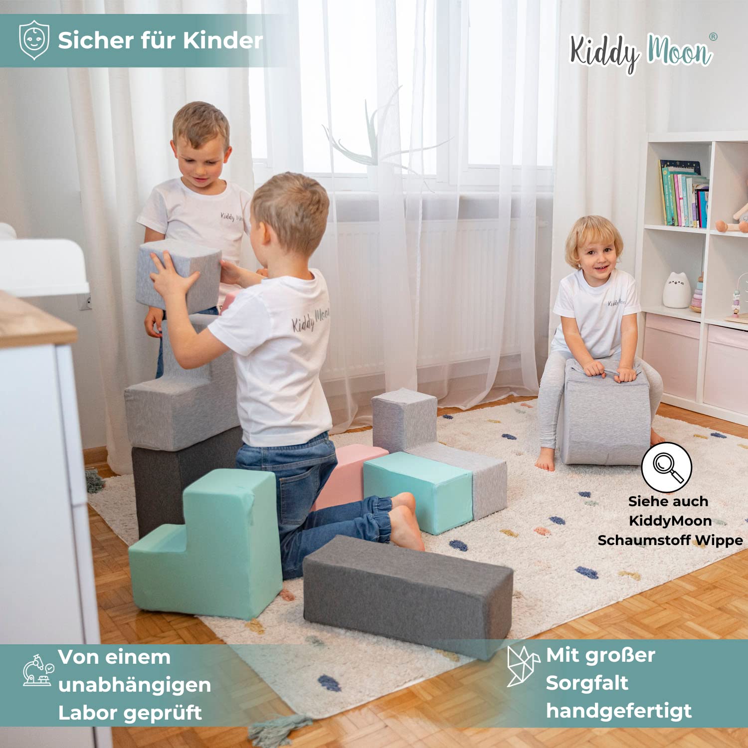 kiddymoon-schaumstoff-w-rfel-9-st-ck-14-cm-bausteine-set-mix-hellgrau-dunkelgrau image 5