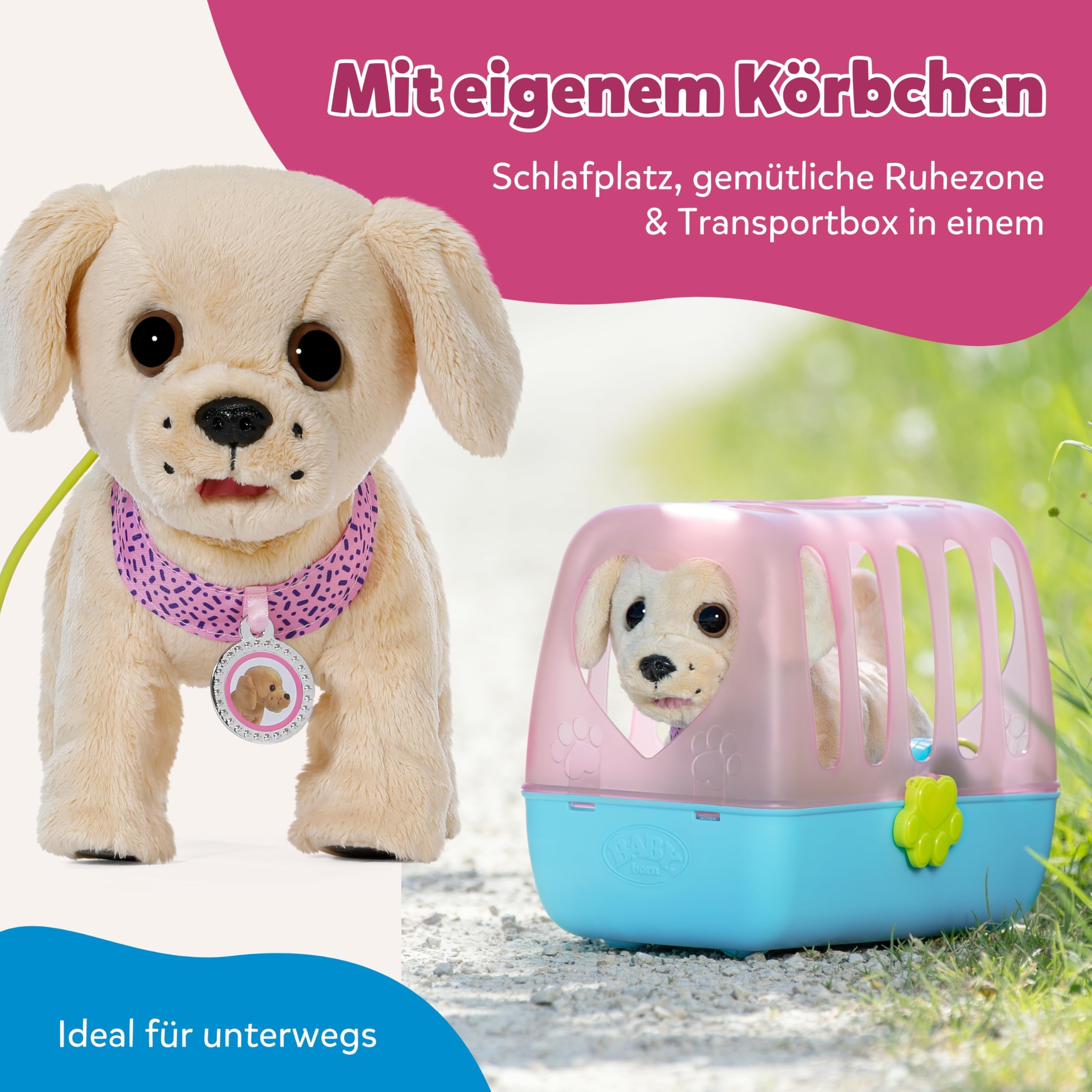 baby-born-mein-hund-lucky-mit-transportbox-interaktives-pl-schtier image 6