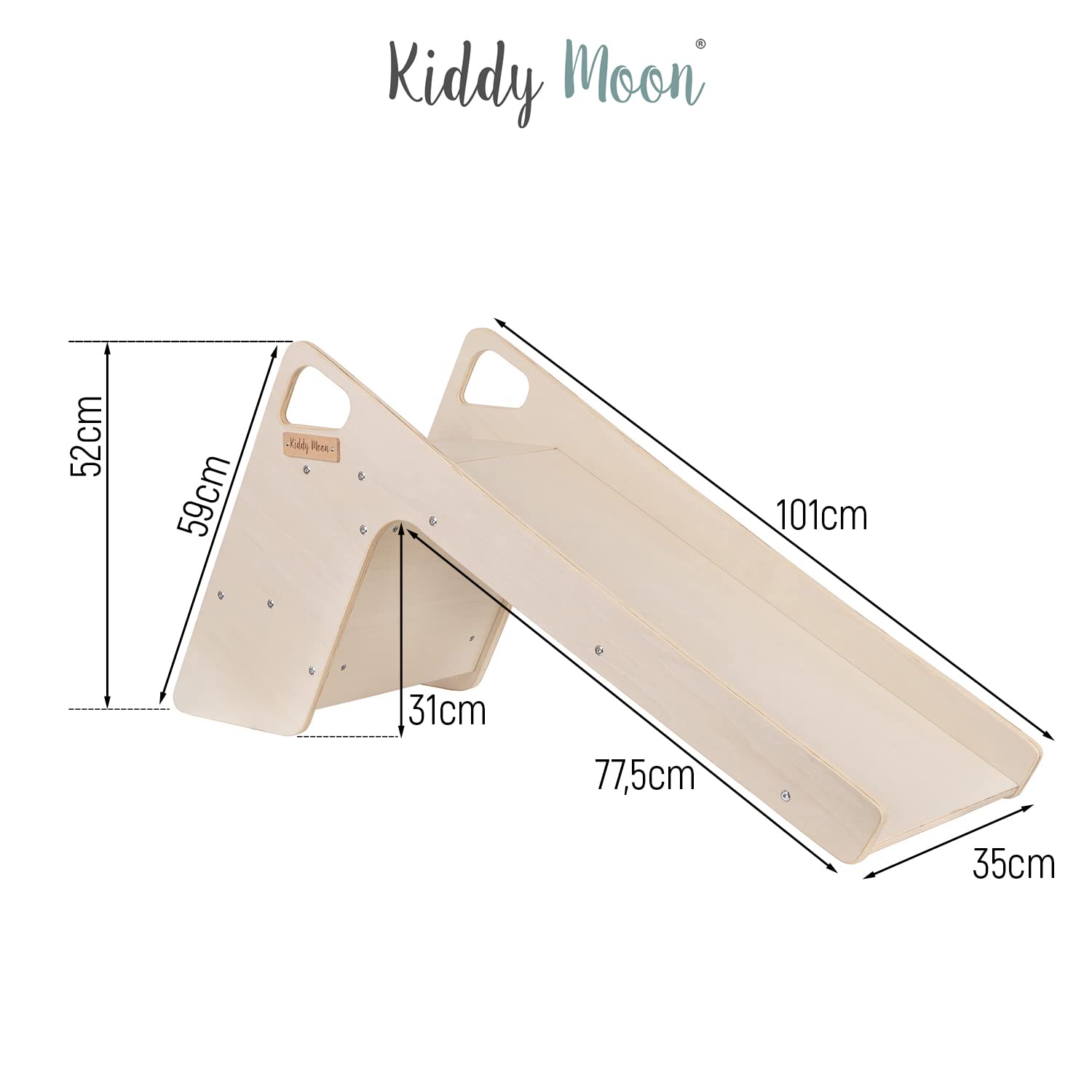 kiddymoon-kinder-rutsche-holz-montessori-natur-52-cm image 6