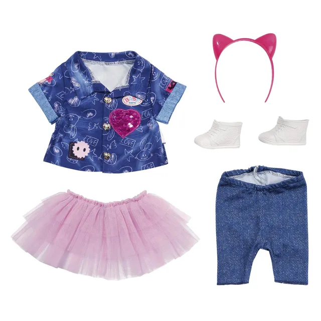 baby-born-deluxe-jeans-kleid-puppenbekleidungs-set-f-r-43-cm-puppen image 1