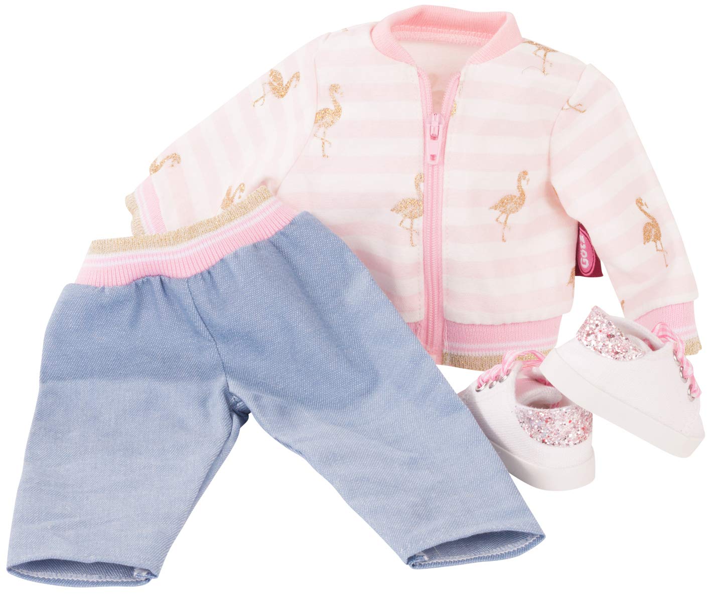 g-tz-kombi-golden-flamingo-puppenkleidung-f-r-stehpuppen-45-50-cm-4-teilig image 2