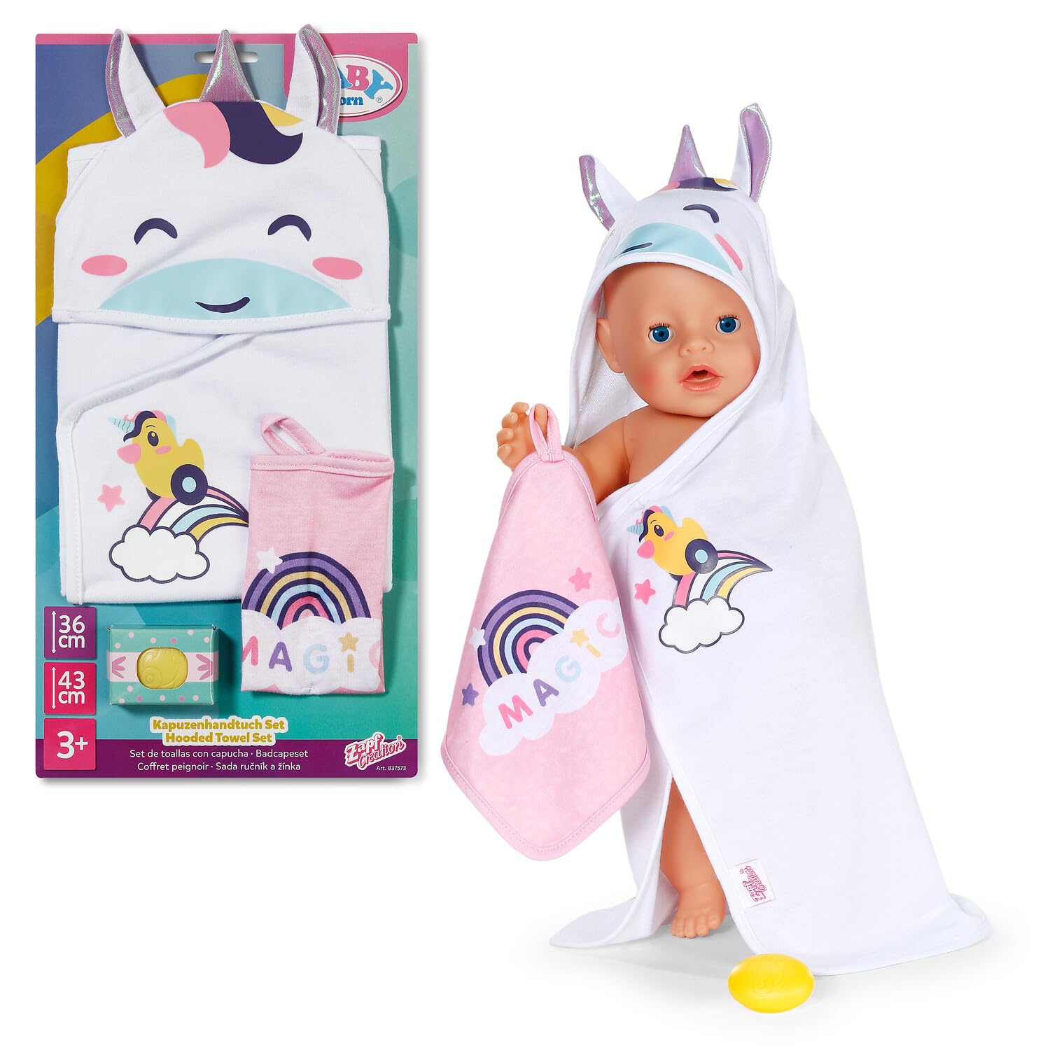 baby-born-kapuzenhandtuch-set-einhorn-f-r-36-und-43-cm-puppen image 2