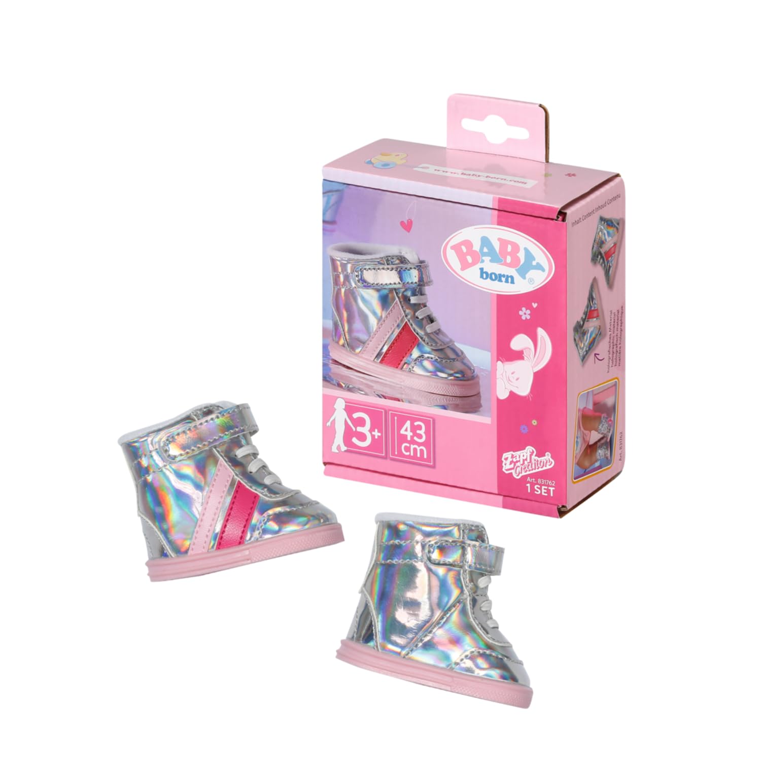 baby-born-sneakers-puppenschuhe-silber-metallic-f-r-43-cm-puppen image 1