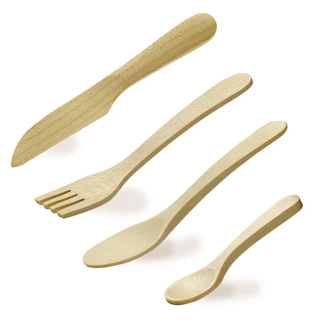 erzi-10658-besteck-aus-holz-4-teiliges-kinderk-chen-set image 1