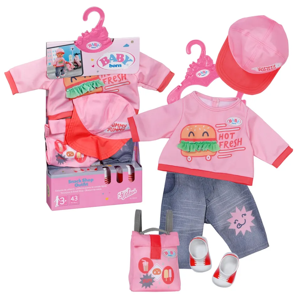 baby-born-snack-shop-outfit-835944-f-r-43-cm-puppen-mit-cap-und-rucksack image 1