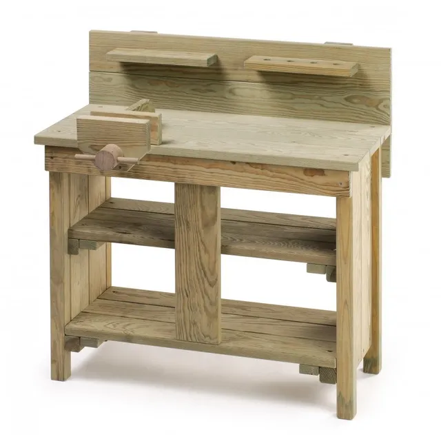 erzi-10049-werkbank-outdoor-aus-holz-f-r-kinder-mit-schraubstock image 1
