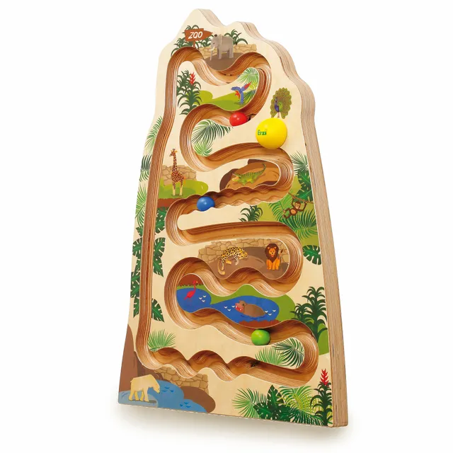 erzi-51006-kugelbahn-zoo-aus-holz-wand-kugelbahn image 1