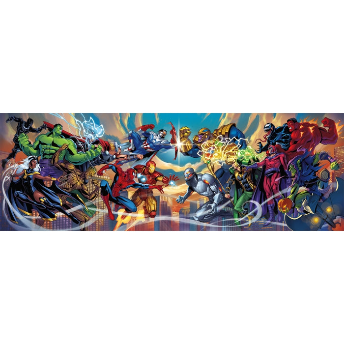 clementoni-puzzle-marvel-heroes-vs-villains-1000-teile-panorama-98-x-33-cm image 2