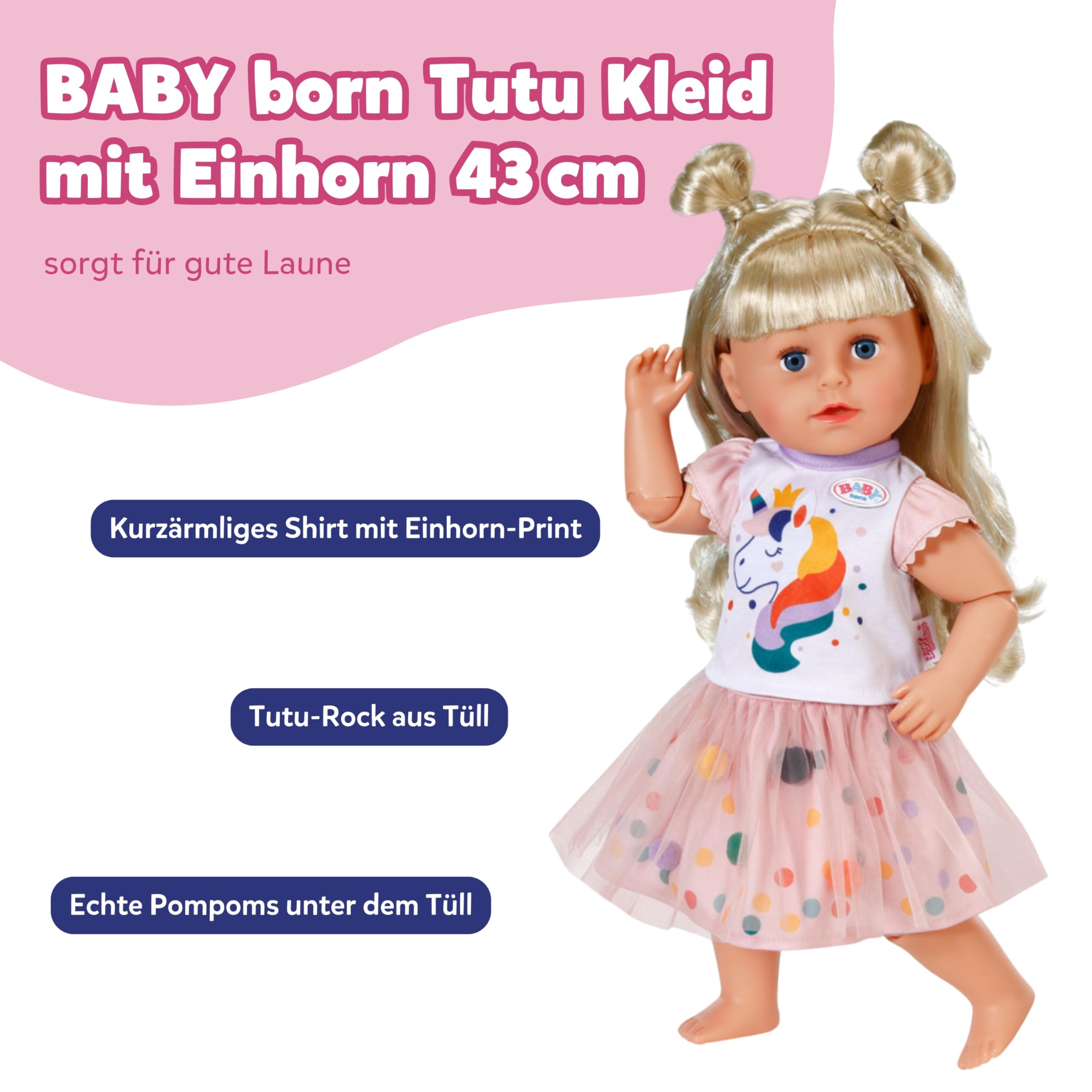 baby-born-einhorn-tutu-2-teilig-f-r-43-cm-puppen-mit-t-llrock image 2