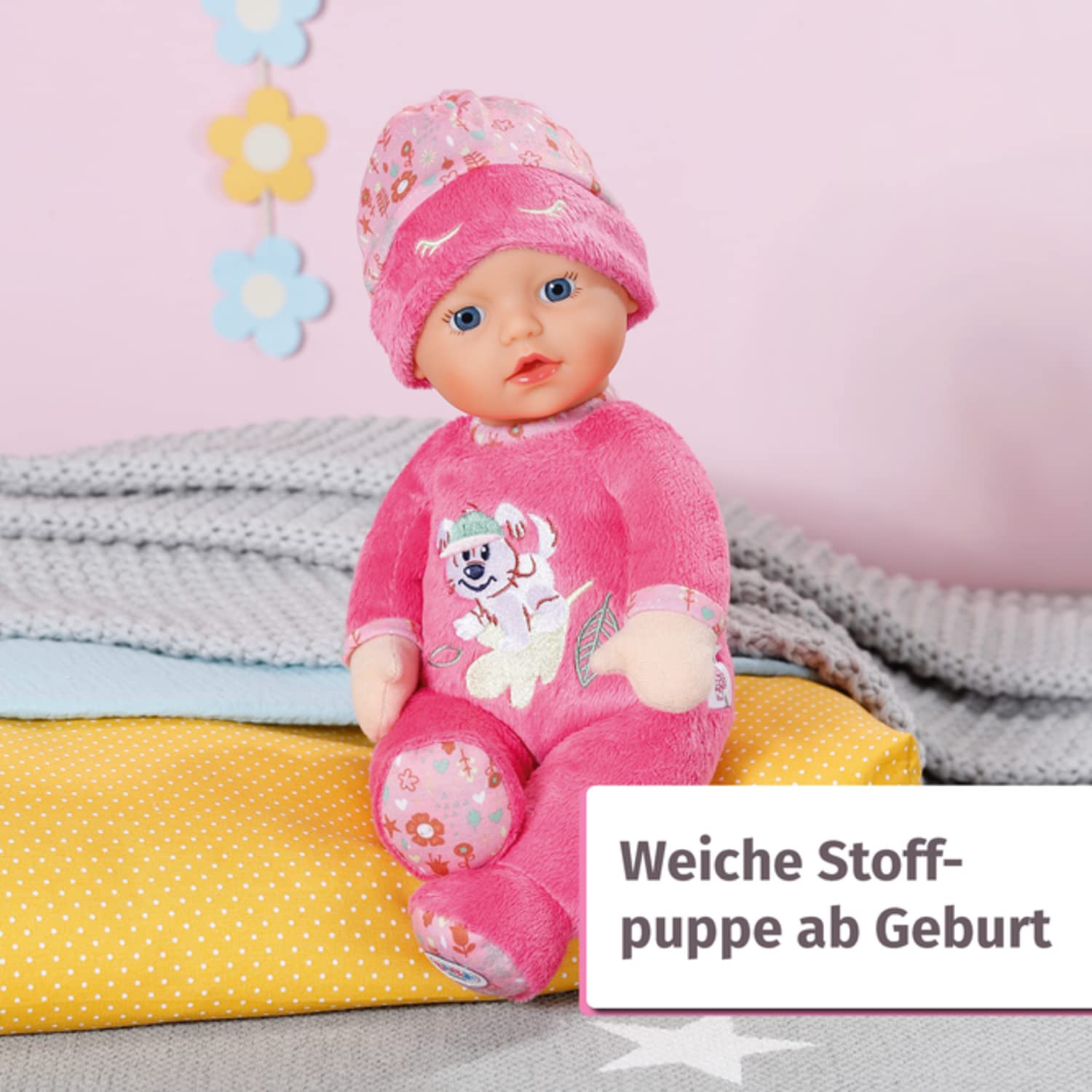 baby-born-sleepy-for-babies-pink-stoffpuppe-30-cm-waschbar-mit-rassel-ab-geburt image 2