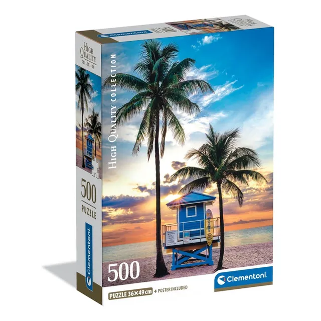 clementoni-miami-beach-florida-puzzle-500-teile-49-x-36-cm image 1