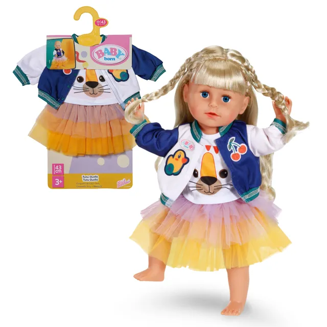 baby-born-tutu-outfit-f-r-43-cm-puppen-mit-t-llrock-und-jacke image 1