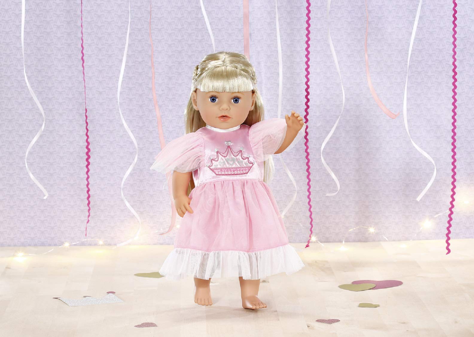 baby-born-dolly-moda-prinzessin-kleid-rosa-mit-t-ll-f-r-39-46-cm-puppen image 3