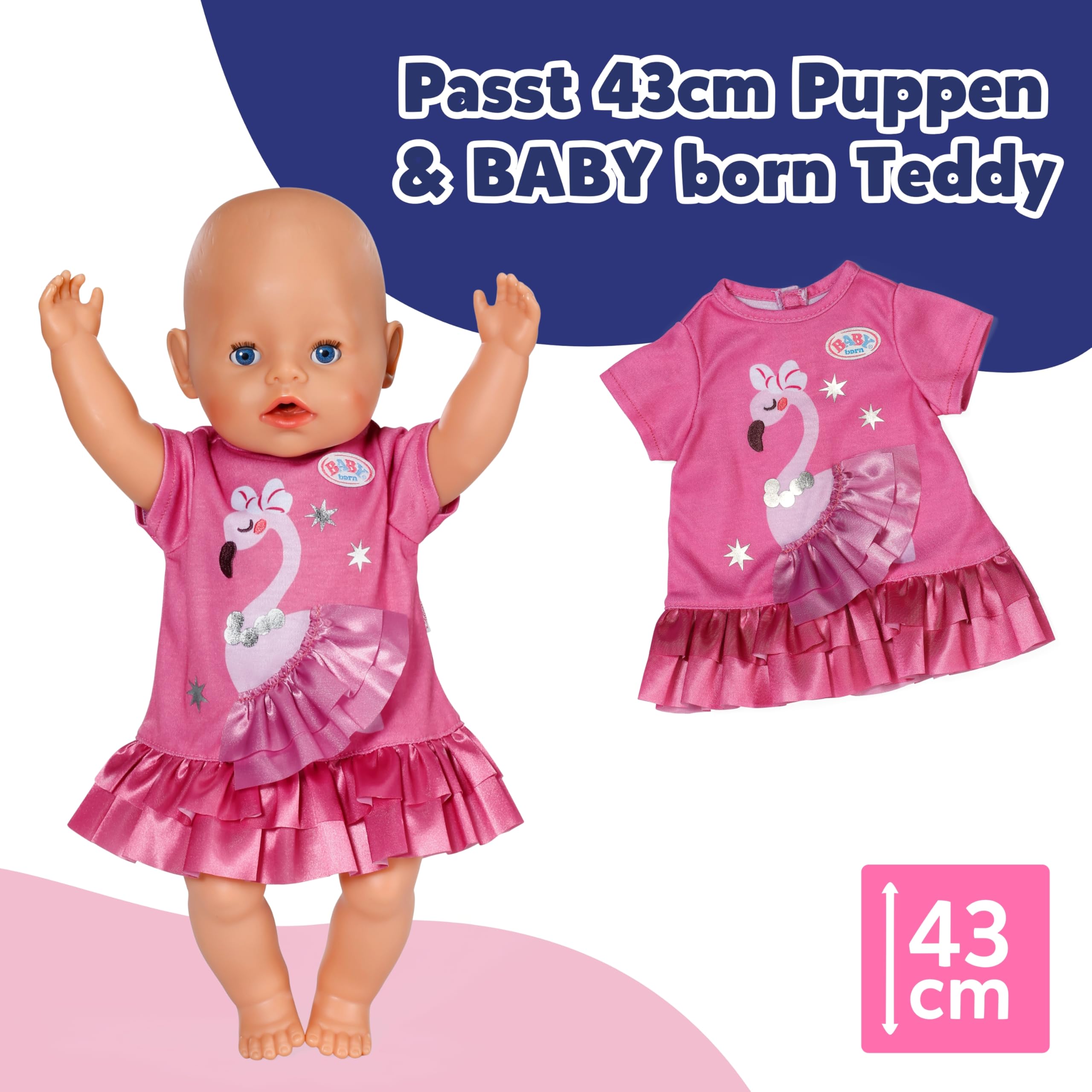 baby-born-flamingokleid-puppenkleid-f-r-43-cm-puppen-in-rosa image 4