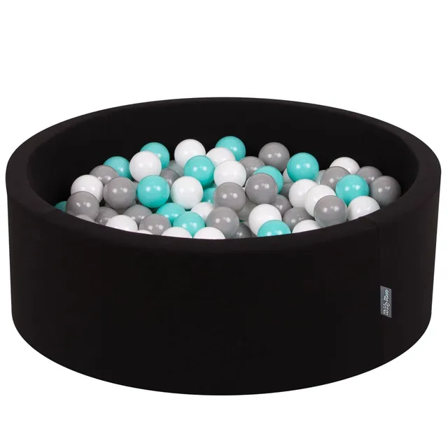 kiddymoon-b-llebad-mit-200-b-llen-7-cm-schwarz-wei-grau-hellt-rkis image 1