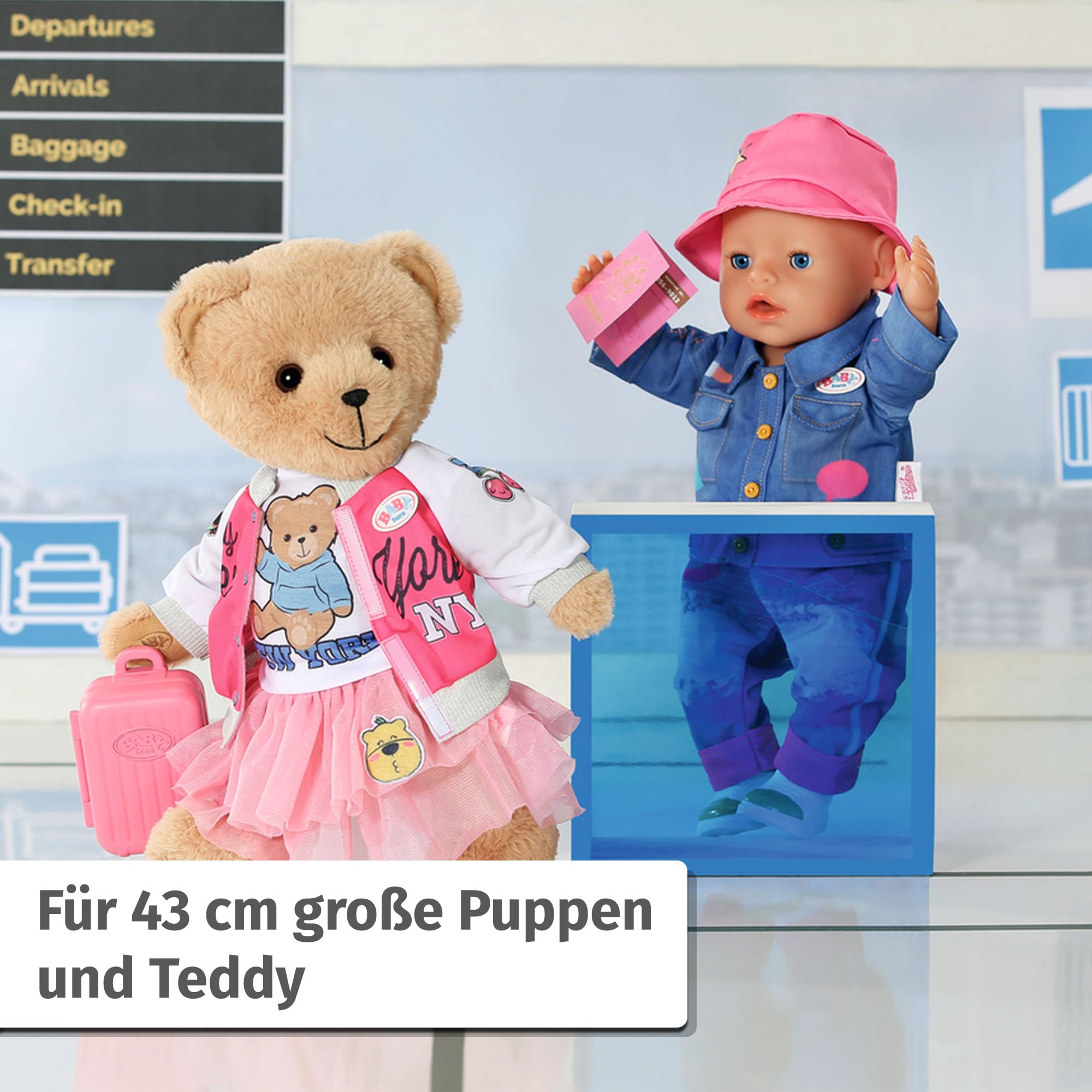 baby-born-deluxe-reiseoutfit-f-r-43-cm-puppen-mit-kleid-hut-schuhen-koffer-und-r image 5
