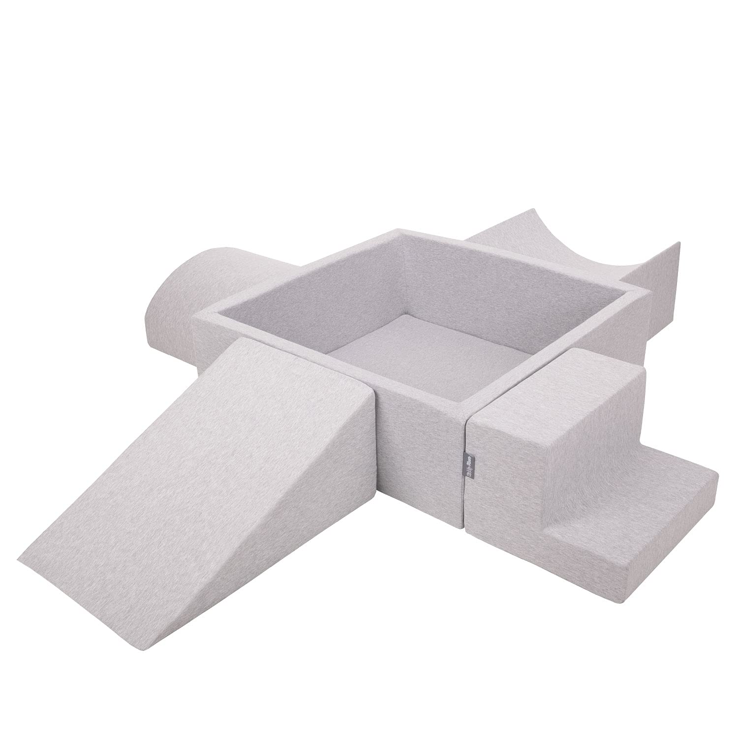 kiddymoon-spielplatz-schaumstoff-quadrat-mit-b-llebad-300-b-lle-7-cm-hellgrau image 8