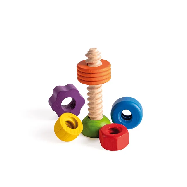 erzi-42527-schraubenspiel-regenbogen-lernmaterial-aus-holz-6-teilig image 1