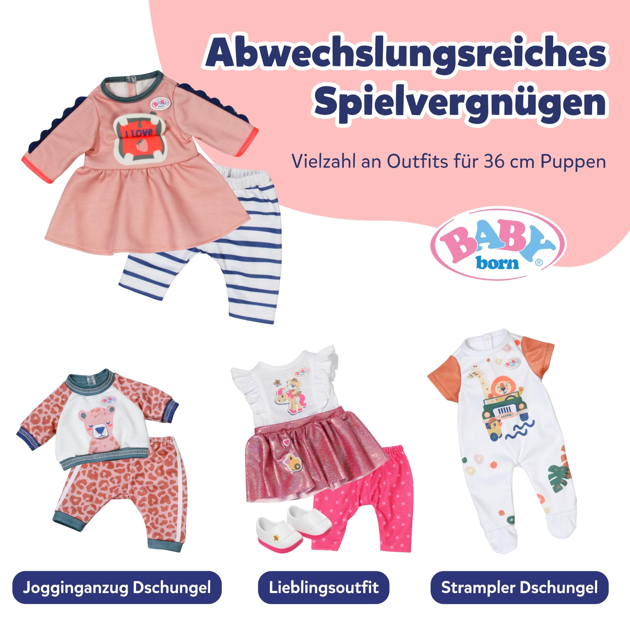 baby-born-kleid-dschungel-36-cm-mit-leggings-hippo-motiv image 5