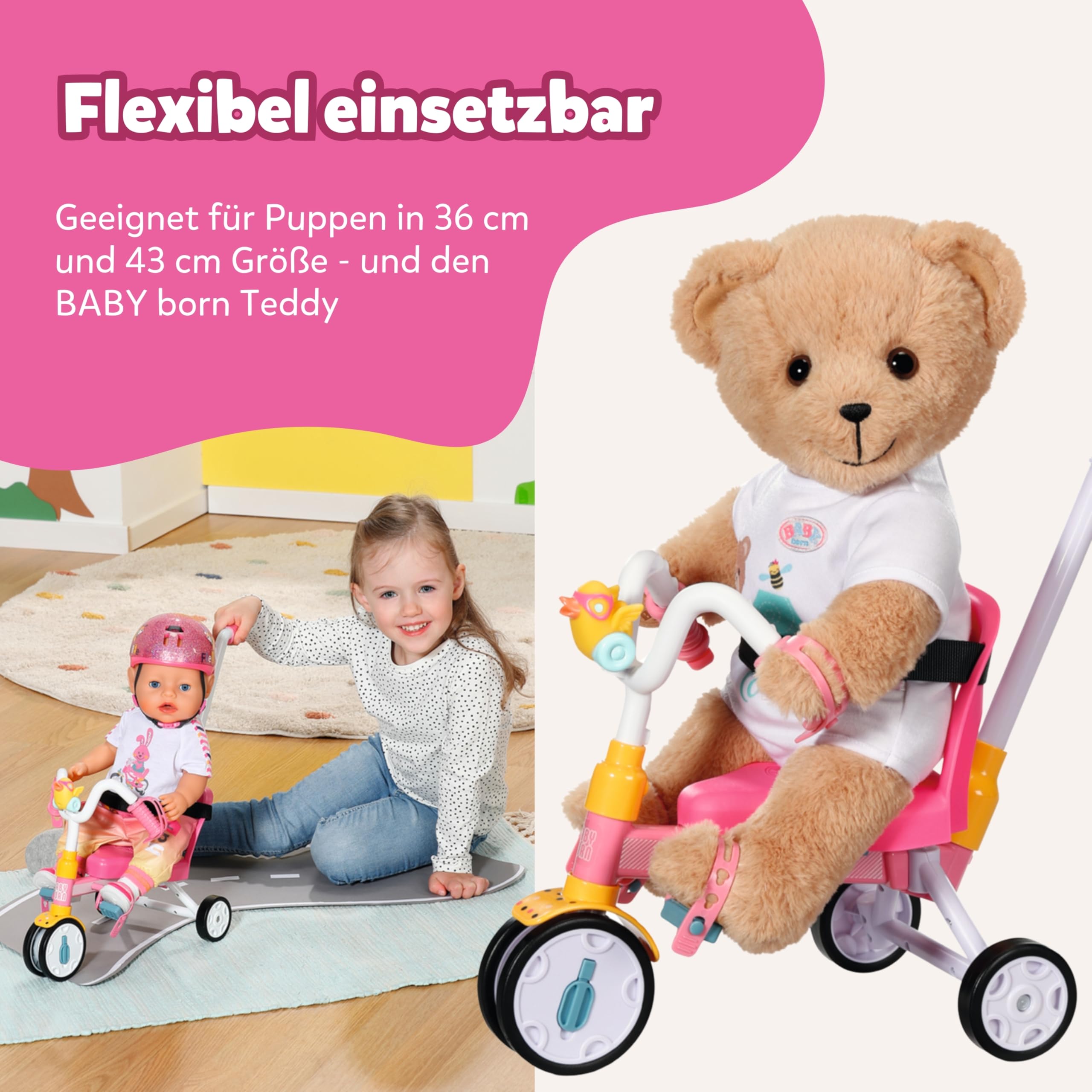 baby-born-dreirad-f-r-36-cm-und-43-cm-puppen-wei-rosa image 6