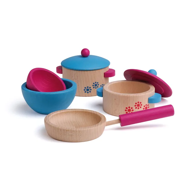 erzi-10669-kochset-7-teilig-aus-holz-f-r-kaufladen-und-kinderk-che image 1