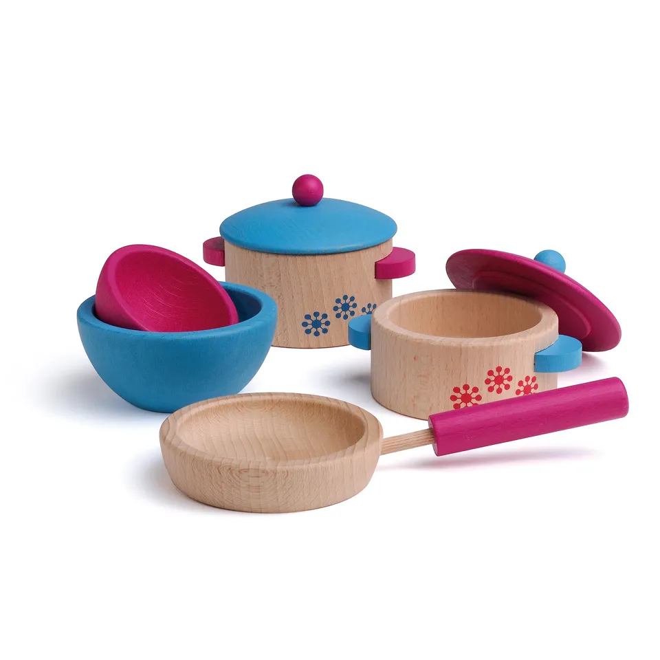 erzi-10669-kochset-7-teilig-aus-holz-f-r-kaufladen-und-kinderk-che image 1