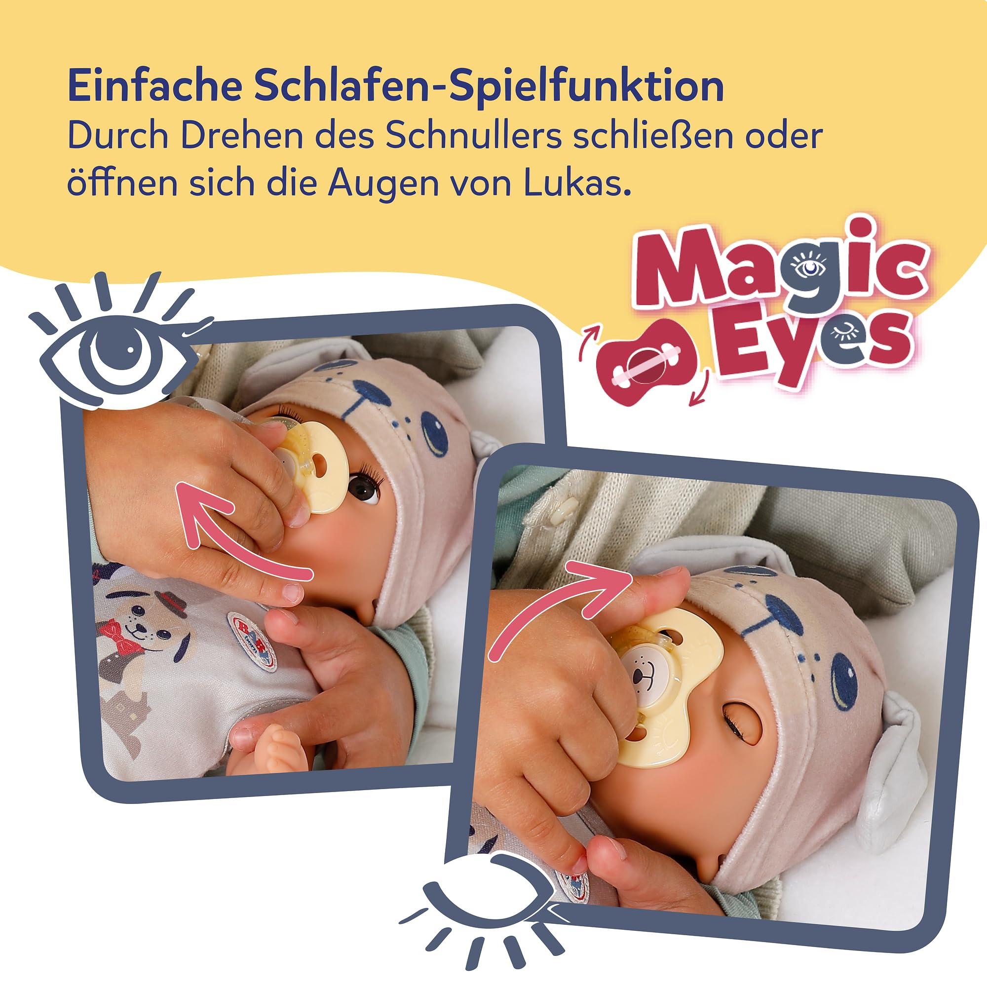 baby-born-lukas-36-cm-babypuppe-im-hunde-strampler-mit-7-funktionen image 3