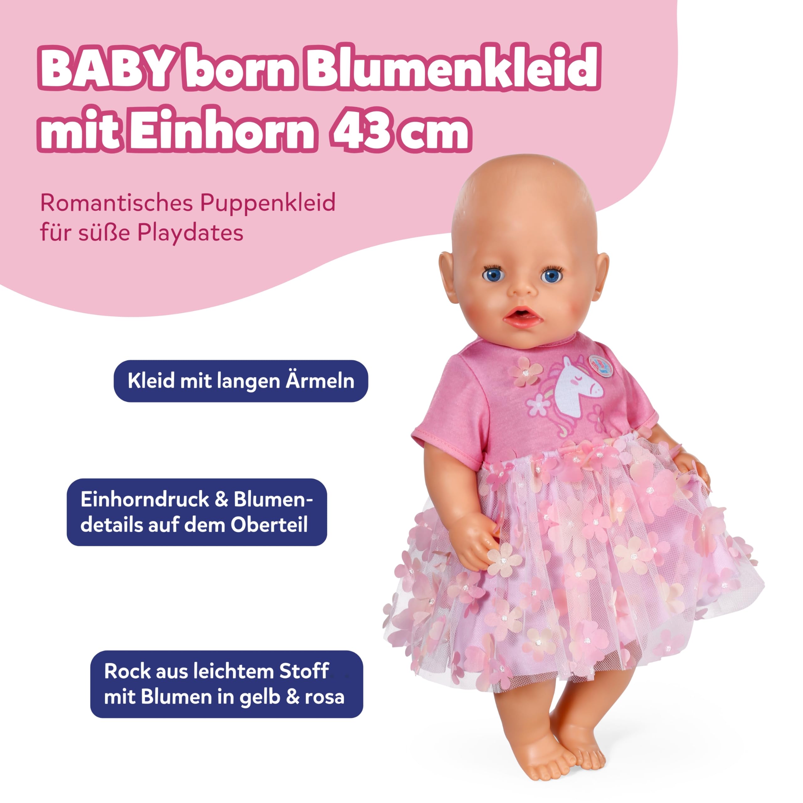 baby-born-blumenkleid-mit-einhornmotiv-f-r-43cm-puppen image 2