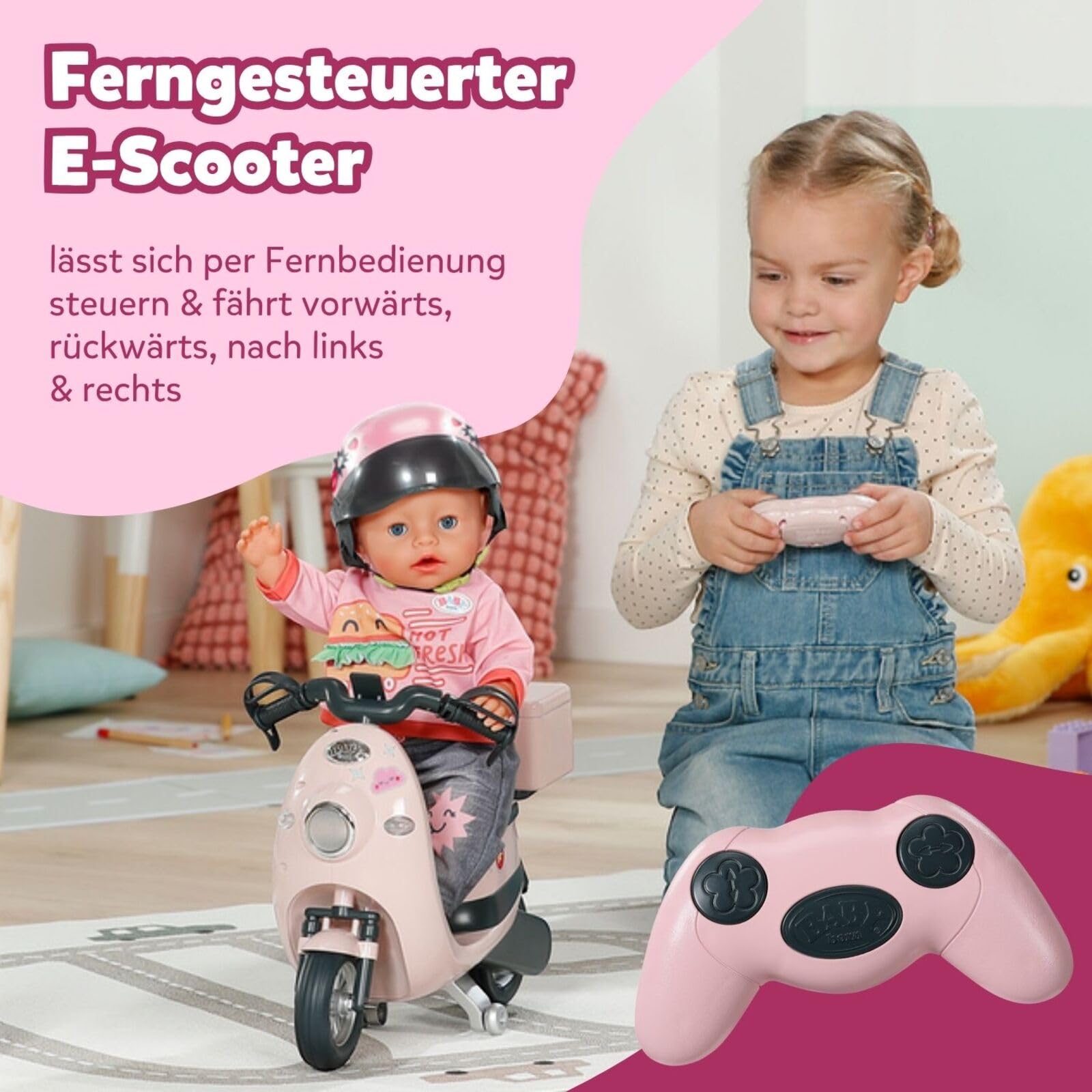 baby-born-e-scooter-ferngesteuerter-roller-mit-zubeh-r-f-r-43-cm-puppen image 2
