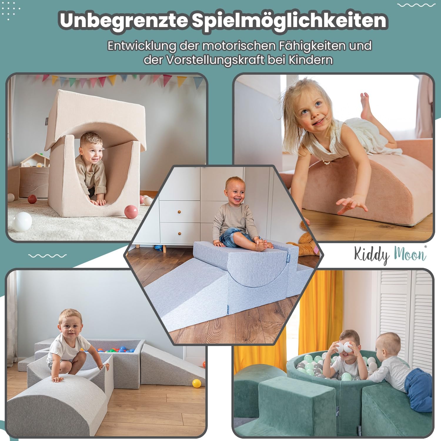 kiddymoon-spielplatz-aus-schaumstoff-mit-b-llebad-200-b-lle-hellgrau image 2
