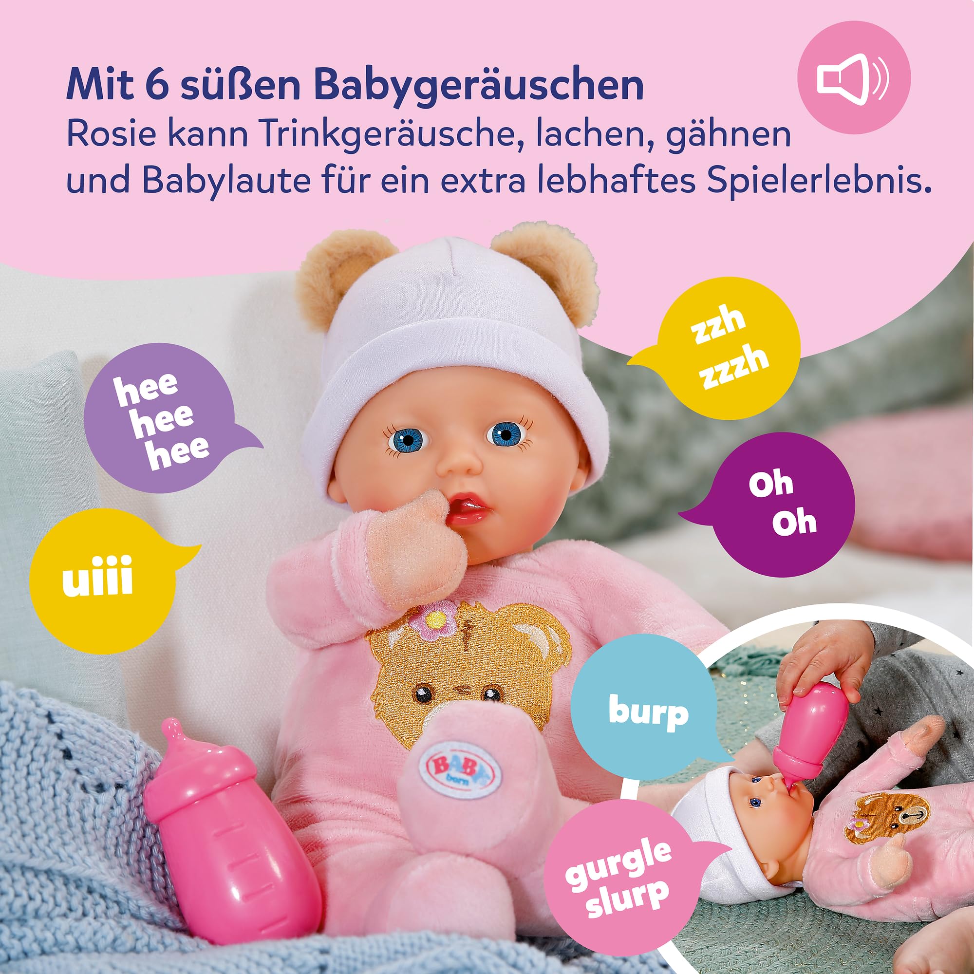 baby-born-interactive-rosie-30-cm-babypuppe-mit-6-soundfunktionen-und-fl-schchen image 3