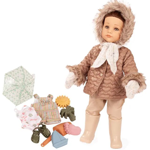 g-tz-hannah-every-season-puppe-50-cm-stehpuppe-18-teilig-braune-haare image 1