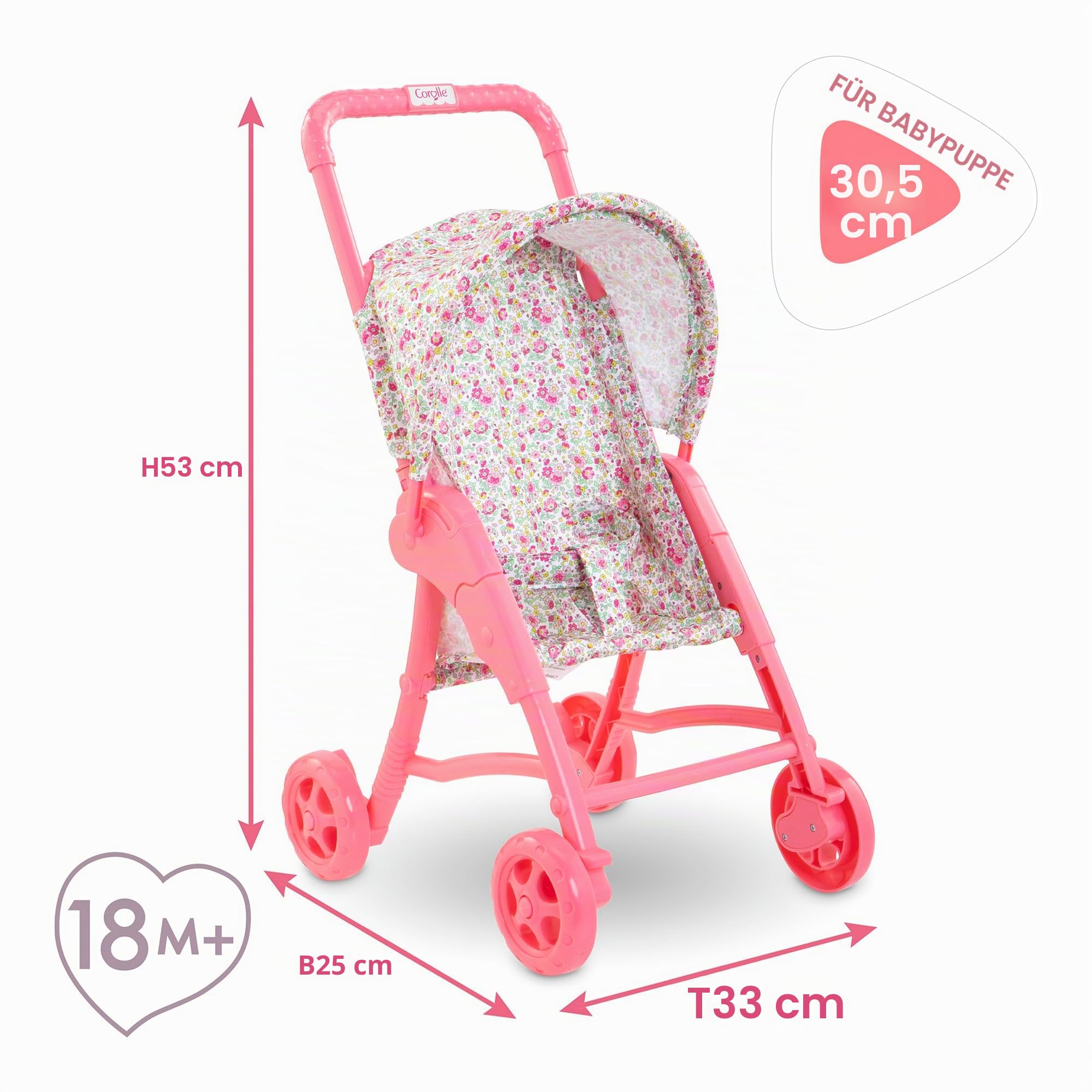 corolle-ma-premi-re-poup-e-puppenbuggy-floral-f-r-30-cm-puppen-ab-18-monaten image 5