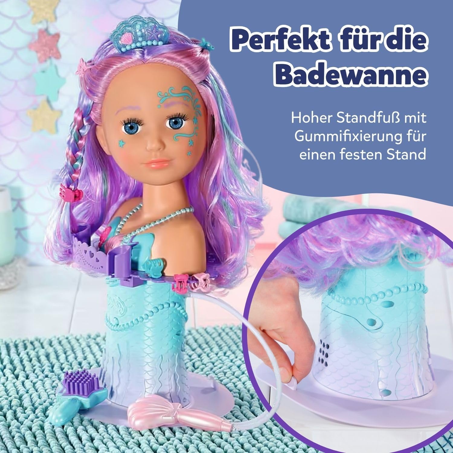 baby-born-stylingkopf-meerjungfrau-schmink-und-frisierkopf image 7
