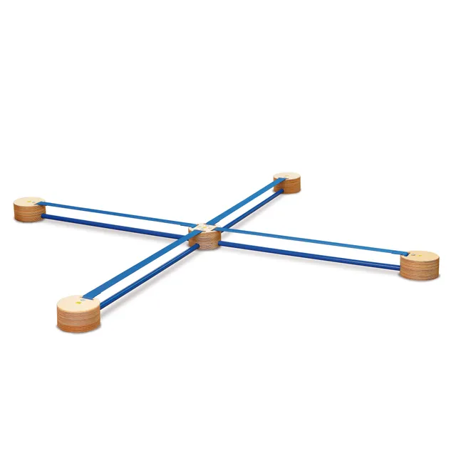 erzi-46403-slackspot-cross-aus-holz-slacksystem-mit-5-spots-und-4-slacklines image 1