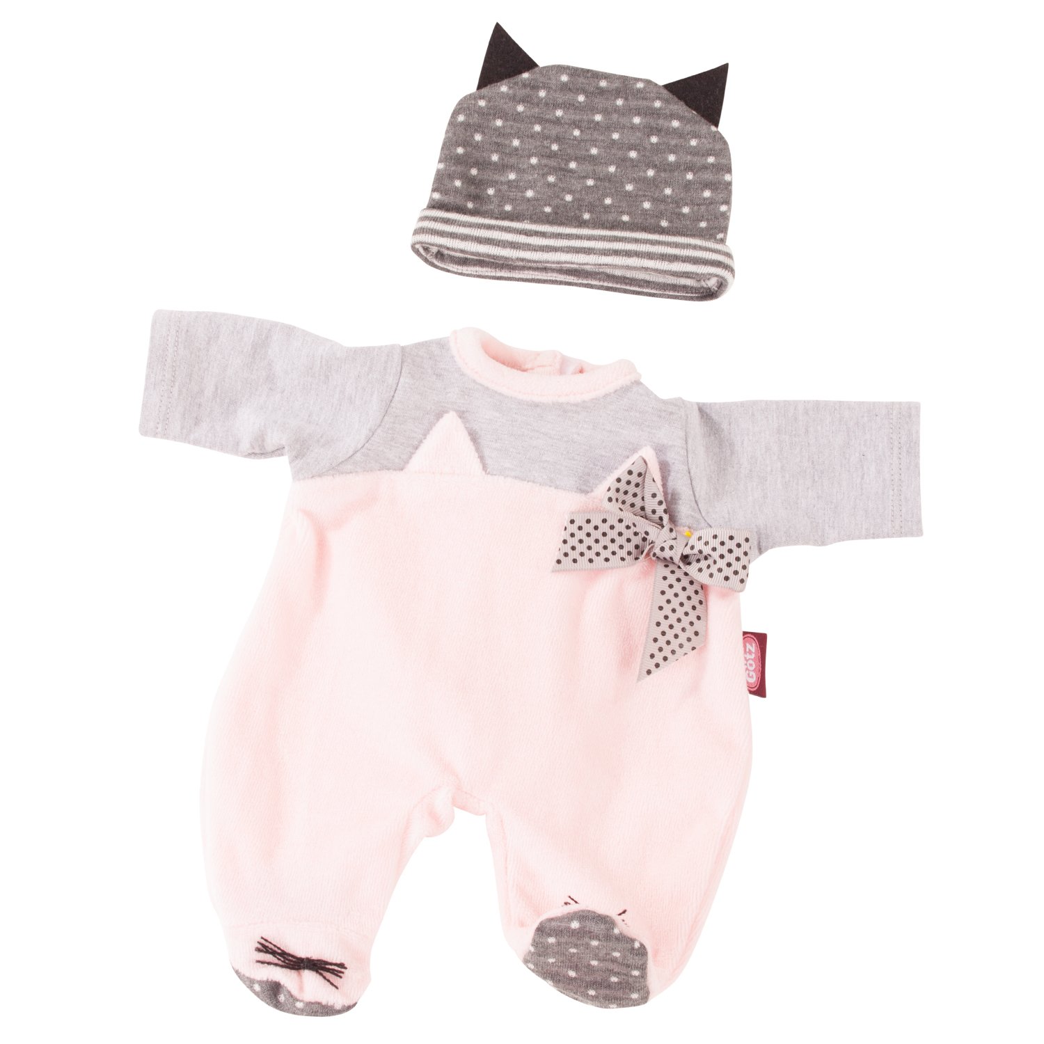 g-tz-kombi-cosy-cat-strampler-mit-m-tze-f-r-babypuppen-42-46-cm image 1
