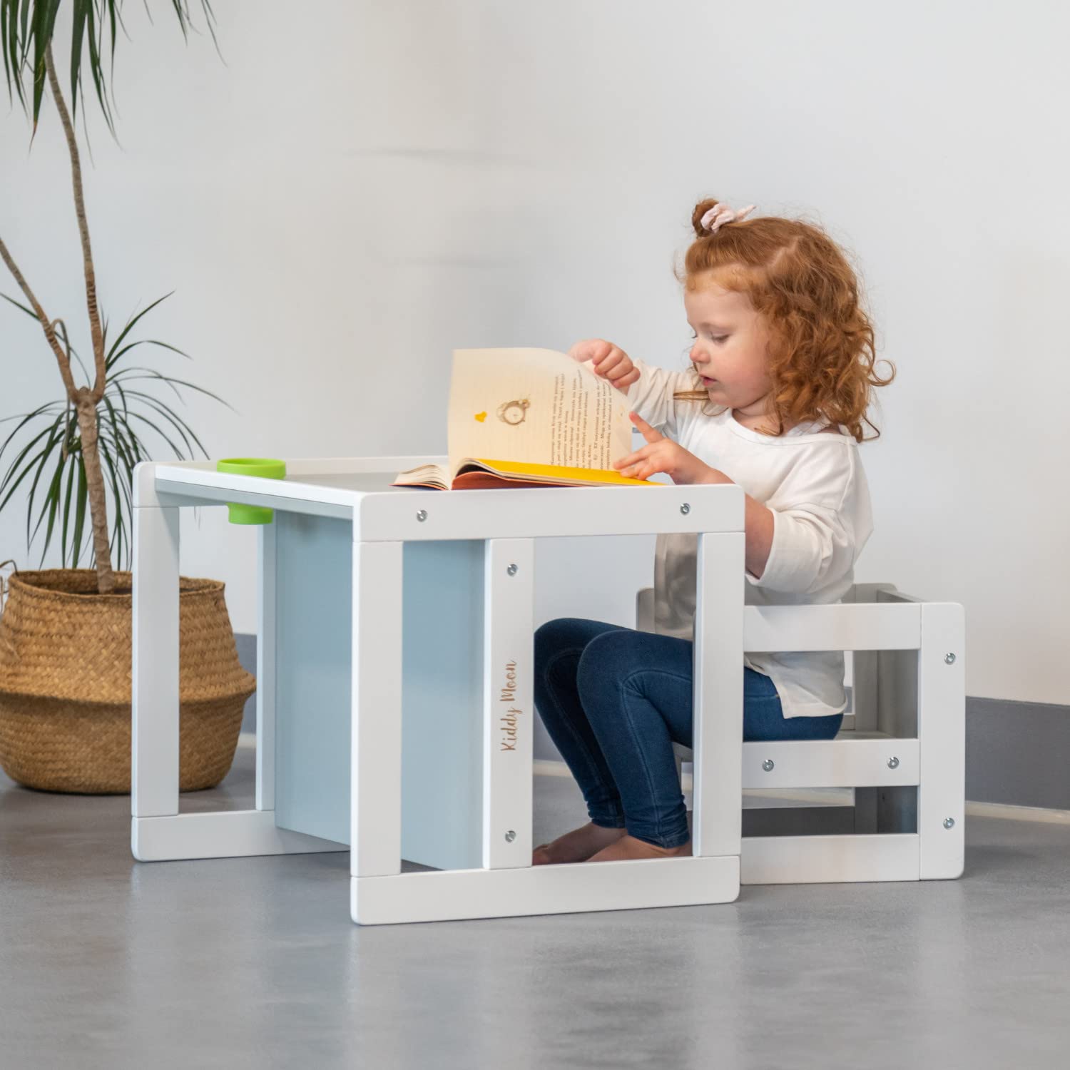 kiddymoon-kindertisch-mit-stuhl-2-in-1-wei image 7