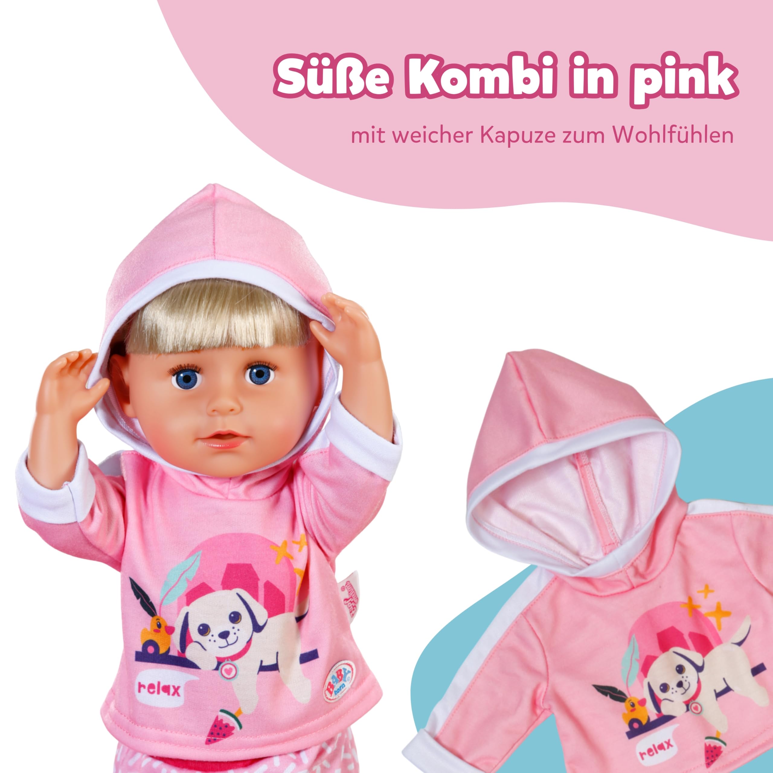 baby-born-jogginganzug-pink-mit-hoodie-puppenkleidung-f-r-43cm-puppen image 4