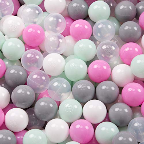 kiddymoon-b-lle-100x-7-cm-transparent-grau-wei-rosa-minze-f-r-b-llebad image 8