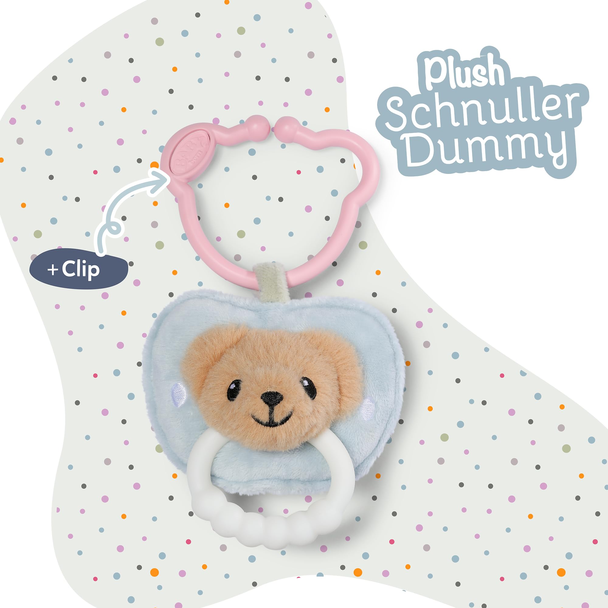 baby-born-for-babies-pl-sch-schnuller-18-cm-mit-bei-ring-und-clip image 2